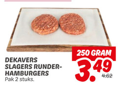  hamburgers 2 250 dekavers slagers runder pak stuks 