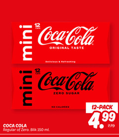  coca-cola cola 12 150 coca original taste refreshing zero sugar regular blik ml calories pack 