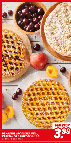  vlaai dekavers appelkruimel kersen abrikozenvlaai personen stuk 3.99 