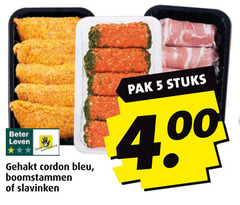  cordon bleu slavinken 5 beter leven gehakt boomstammen pak stuks 