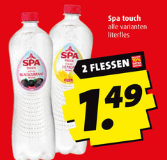  fruitdrank 2 10 spa touch blackcurrant lemon flessen 