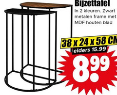  bijzettafel 2 24 kleuren zwart metalen frame mdf houten blad cm elders 