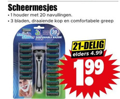  scheermesjes 1 3 20 houder navullingen bladen draaiende kop smooth shaver disposable razor delig elders 