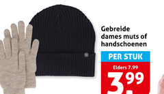  dames muts gebreide handschoenen stuk elders 