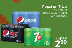  pepsi 7-up cola frisdrank 6 7 330 bes up ml pak 