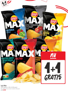  lays chips 1 2 10 150 1967 paprika flavour heinz tomato ketchup patatje joppie crunch taste roasted onion salted sour cream nutri score zakken ribbel naturel 