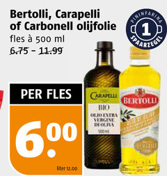  carbonell bertolli olijfolie 1 500 600 carapelli fles ml liter bio olio vergine oliva 500ml 