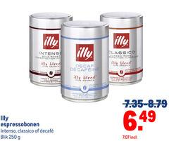 illy koffiebonen 100 250 bold roast blend arabica caffe gram cafe full profond decaf coffee beans grains mild and balanced doux veloute classico classic classique mcafee espressobonen intenso blik 