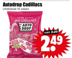  autodrop snoep 10 cadillacs uitdeelzak zakjes 10x mini drop 