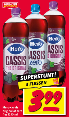  hero frisdrank 3 10 sugar cassis original zero fles ml origin flessen origina 