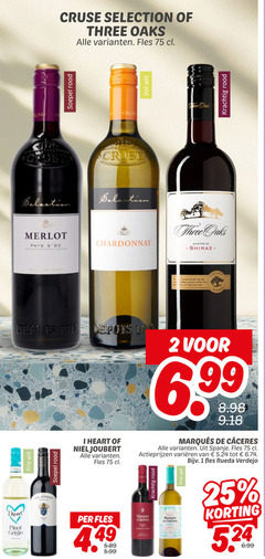 klik op dit plaatje voor een vergroting en voor vergelijkbare aanbiedingen gerelateerd aan 
 1 2 12 25 use cruse selection three fles soepel rood merlot pays chardonnay wit dine australia shiraz depuis pinot grigio fris heart 5.99 6 99 spanje varieeren rueda 5 24   1 2 12 25 use cruse selection three fles soepel rood merlot pays chardonnay wit dine australia shiraz depuis pinot grigio fris heart 5.99 6 99 spanje varieeren rueda 5 24
