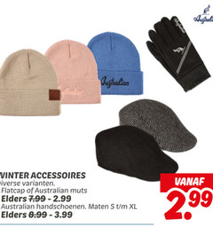  australian winter accessoires flatcap muts elders handschoenen maten xl 3.99 