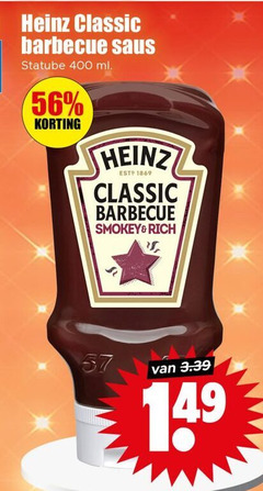  snacksaus 400 heinz classic barbecue saus statube ml smokey 
