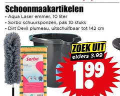  10 schoonmaakartikelen aqua laser emmer liter sorbo schuursponzen pak stuks devil plumeau uitschuifbaar cm zoek elders 3.99 