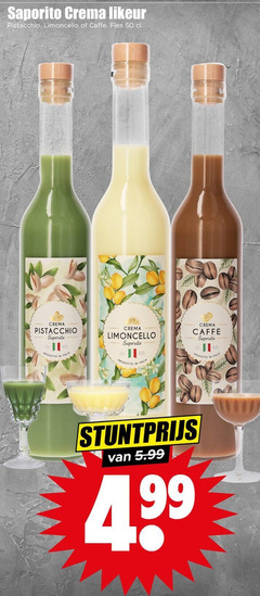  limoncello 50 99 crema likeur caffe fles prodotto italia 5.99 