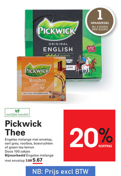  pickwick thee 1 3 20 100 1000 dozen original english intense rooibos natural with envelope certified eerlijke engelse melange envelop earl grey bosvruchten green tea lemon doos zakjes 