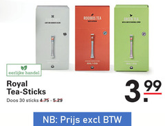  royalty thee 30 earl grey light and aromatic blend rooibos tea south african green with hint natural lemon eerlijke royal sticks doos stick 3.99 