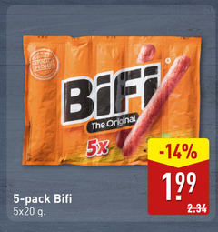  bifi bierworstjes 5 naturally smoked established pack original 5x 