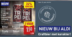  speciaalbieren 2 18 24 33 150 alcohol tropical tripel tropic hopsoorten stuk bitter crafted by b bier fruity sweet karakter 
