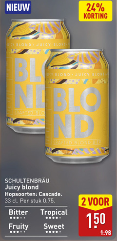  speciaalbieren 2 24 33 150 juicy blond crafted bier hopsoorten cascade stuk bitter tropical fruity sweet 