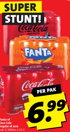  coca-cola fanta frisdrank cola 12 33 super coca zero sugar orange regular pak blikken 