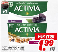  4 1 4x miljarden probiotica activia pruim yoghurt pak stuks stuk 