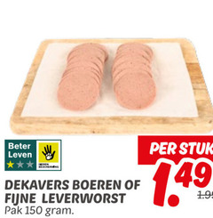  150 beter leven bescherming dekavers boeren fijne leverworst pak stuk 