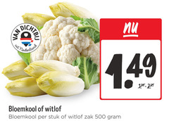  bloemkool witlof 500 nederland stuk zak 