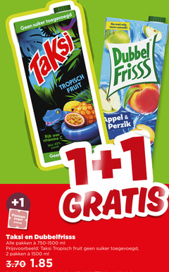  dubbelfrisss taksi fruitdrank 1 2 40 1500 suiker tropisch fruit dubbel frisss pannen zegel rijk vitamine zuivel appel perzik pakken ml 