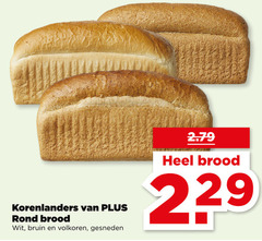  brood korenlanders rond wit bruin volkoren gesneden 