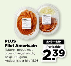  filet americain 150 naturel uitjes peper vegetarisch bakje actieprijs kilo 