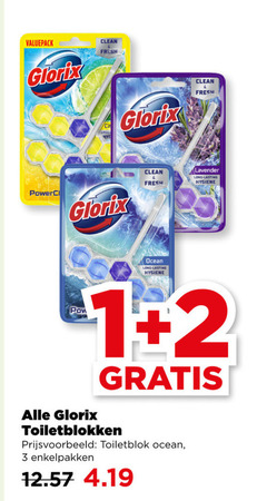  glorix toiletblok 1 2 3 valuepack clean fresh lavender lasting hygiene ocean toiletblokken enkelpakken 