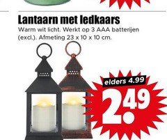  lantaarn 3 10 23 ledkaars warm wit licht aaa batterijen cm elders 
