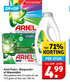  ariel wasmiddel 1 15 des couleurs kleurbescherming color style avec technologie anti rapid vlekverwijdering action impeccable france waspoeder pakken stuks fles ml stuk 