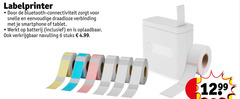  6 labelprinter bluetooth connectiviteit draadloze verbinding smartphone tablet batterij oplaadbaar navulling stuks 