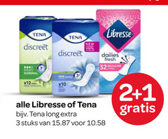  libresse inlegkruisjes maandverband 1 2 3 100 tena discreet new dailies fresh normal stuks 