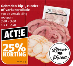  25 100 gebraden kip runder varkensrollade versafdeling kilo v.a. 