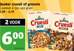  2 4 600 quaker cruesli granola pakken nuts kilo v.a. chocolate 