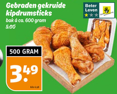  500 600 gebraden gekruide kipdrumsticks bak ca. kilo beter leven dieren bescherming 