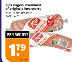  kips slagers leverworst originele worst 330 sea she sla kilo v.a. 