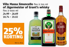  grants limoncello whisky kruidenbitter 25 700 1000 villa massa fles ml jagermeister liter v.a. 