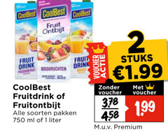  1 2 750 coolbest fruit ontbijt drink passionfruit bosvruchten fruitdrink fruitontbijt soorten pakken ml liter voucher stuks premium 