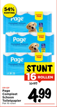  page toiletpapier 16 schoon voordeel pak rollen 