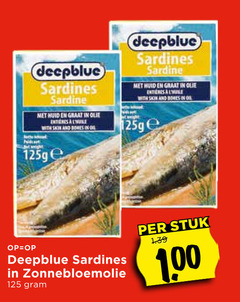  deepblue sardientjes sardines huid olie zonnebloemolie stuk 1 00 