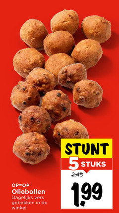  5 oliebollen dagelijks vers gebakken stuks 