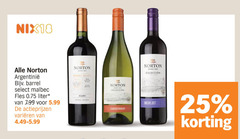  witte wijn rode 25 nix18 norton barrel select malbec fles liter 5.99 varieeren caramel estate bot chardonnay merlot 