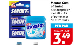 mentos smint kauwgom 50 xl mints peppermint sugarfree sugar gum fresh duopakken stuks potten pak 