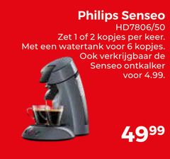  philips koffiepadmachine 1 2 6 50 senseo kopjes keer watertank ontkalker 