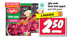  iglo diepvriesgroente 2 10 250 450 rode kool appeltjes vertrouwde diepvries appel pak pakken 