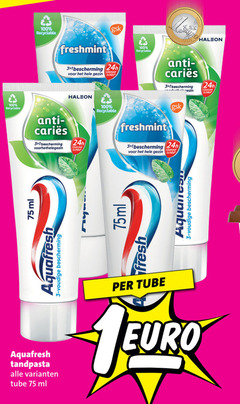  aquafresh tandpasta 3 100 recyclable freshmint gsk bescherming glazuur gezin schild ml tube fresh 75ml 